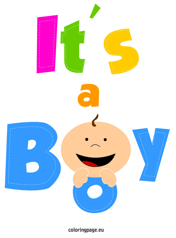 595x804 It's A Boy Clip Art Coloring Page