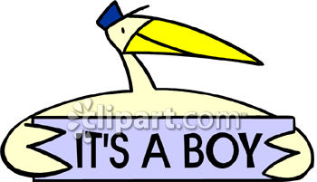 350x201 The Stork Holding A Sign That Reads, It's A Boy