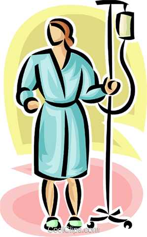 298x480 Person Walking Around With An Iv Pole Royalty Free Vector Clip Art
