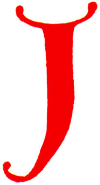 206x378 Clip Art Calligraphic Decorative Initial Capital Letter J