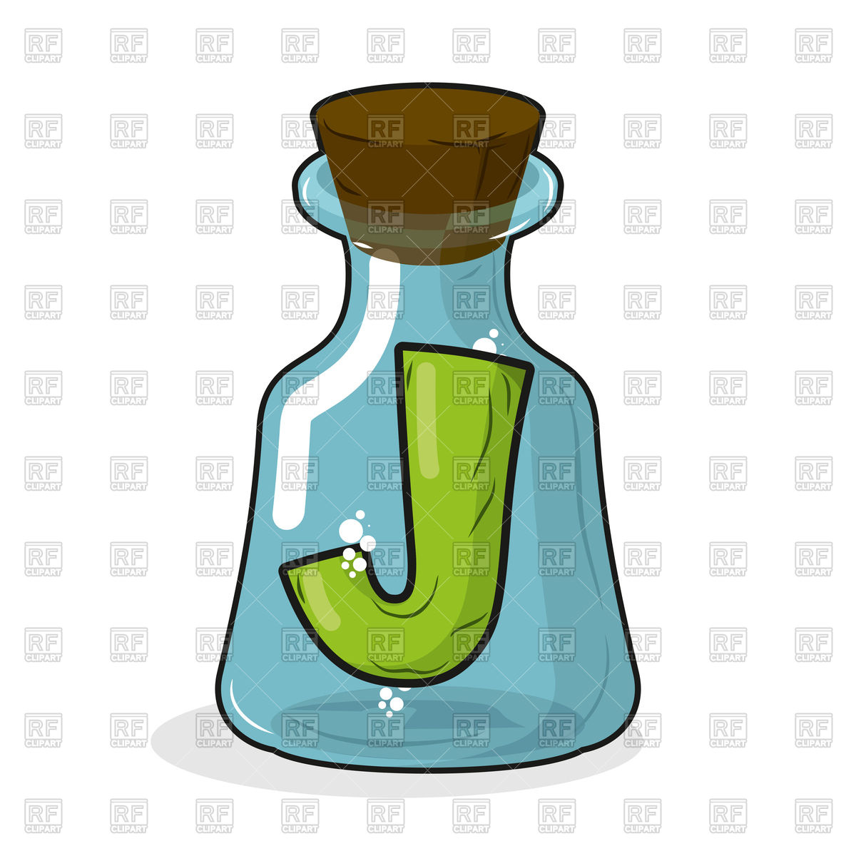1200x1200 Letter J In Laboratory Flask Royalty Free Vector Clip Art Image