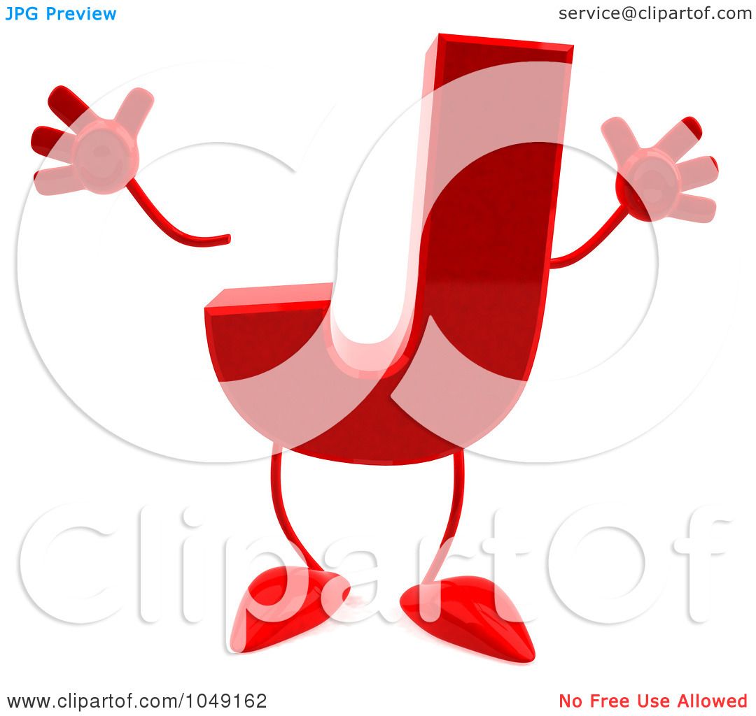 1080x1024 Royalty Free (Rf) Clip Art Illustration Of A 3d Red Letter J