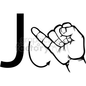 300x300 Royalty Free Asl Sign Language J Clipart Illustration Worksheet