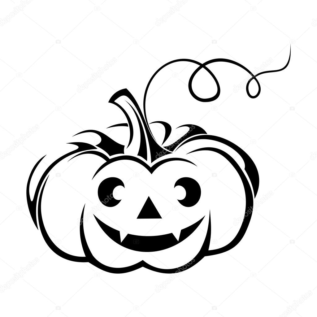 1024x1024 Black Silhouette Of Jack O Lantern (Halloween Pumpkin). Vector