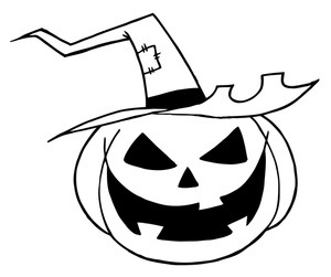 300x251 Halloween Coloring Page Clipart Image