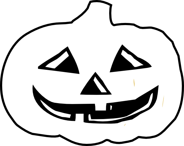 600x477 Jack O Lantern Bampw Clip Art