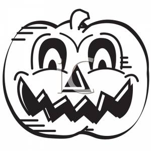 300x300 Black White Jack O Lantern Clipart
