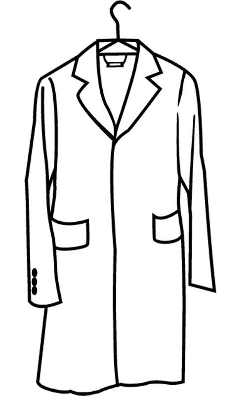 500x826 Coat Clipart Coloring Page