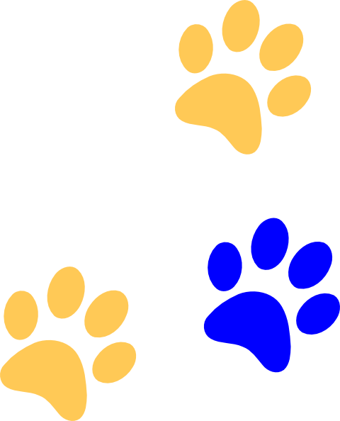 480x594 Bluegold Paw Print Clip Art