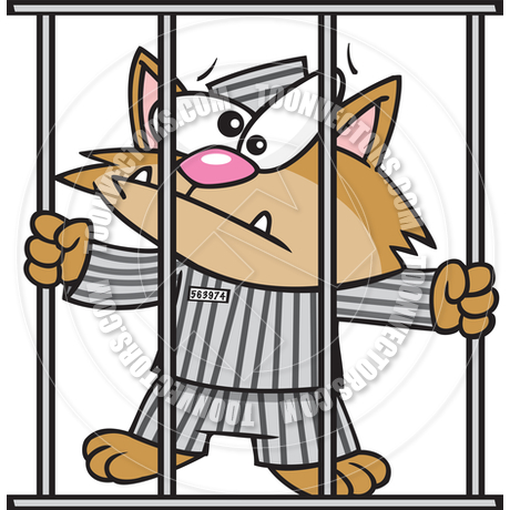 460x460 Cartoon Cat In Jail By Ron Leishman Toon Vectors Eps