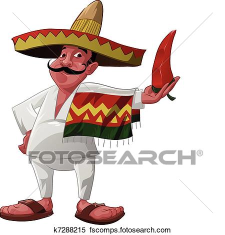 450x470 Clipart Of The Mexican And The Jalapeno K7288215