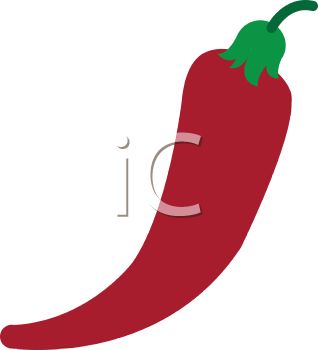 318x350 Picture Of A Red Chili Pepper On A White Background In A Vector