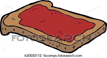 450x245 Clipart Of Cartoon Jam On Toast K20033112