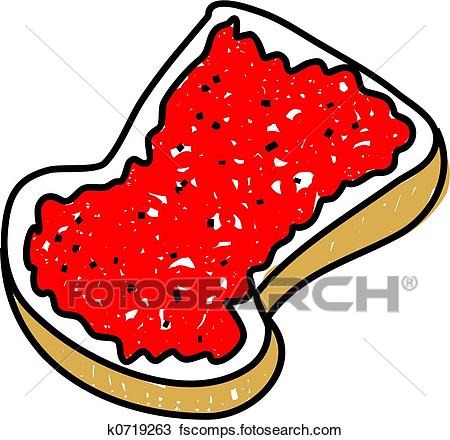 450x440 Drawing Of Jam On Bread K0719263