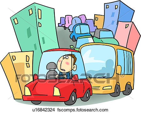 450x362 Drawings Of City Traffic Jam U16842324