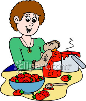 298x350 Woman Making Strawberry Jam