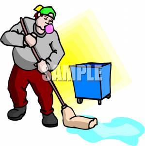 299x300 Art Image A Heavy Janitor Blowing Bubbles