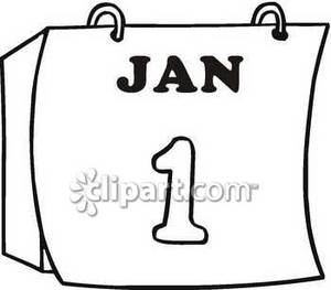 300x263 Clipart Picture Of A Calendar Turned To January 1st