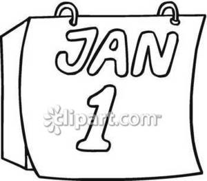 300x263 Calendar Clipart 1 January