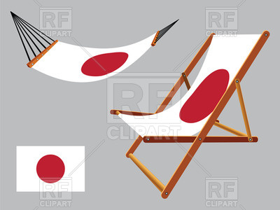 400x300 Japan Flag Hammock And Deck Chair Set Royalty Free Vector Clip Art