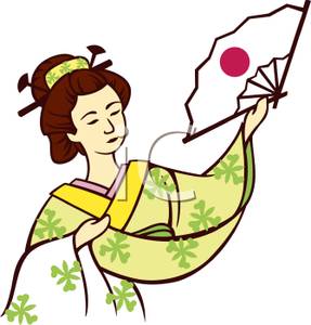287x300 Picture A Geisha Holding A Japanese Fan