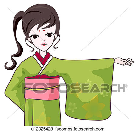 450x436 Stock Illustration Of Girl In Japanese Traditional Dress