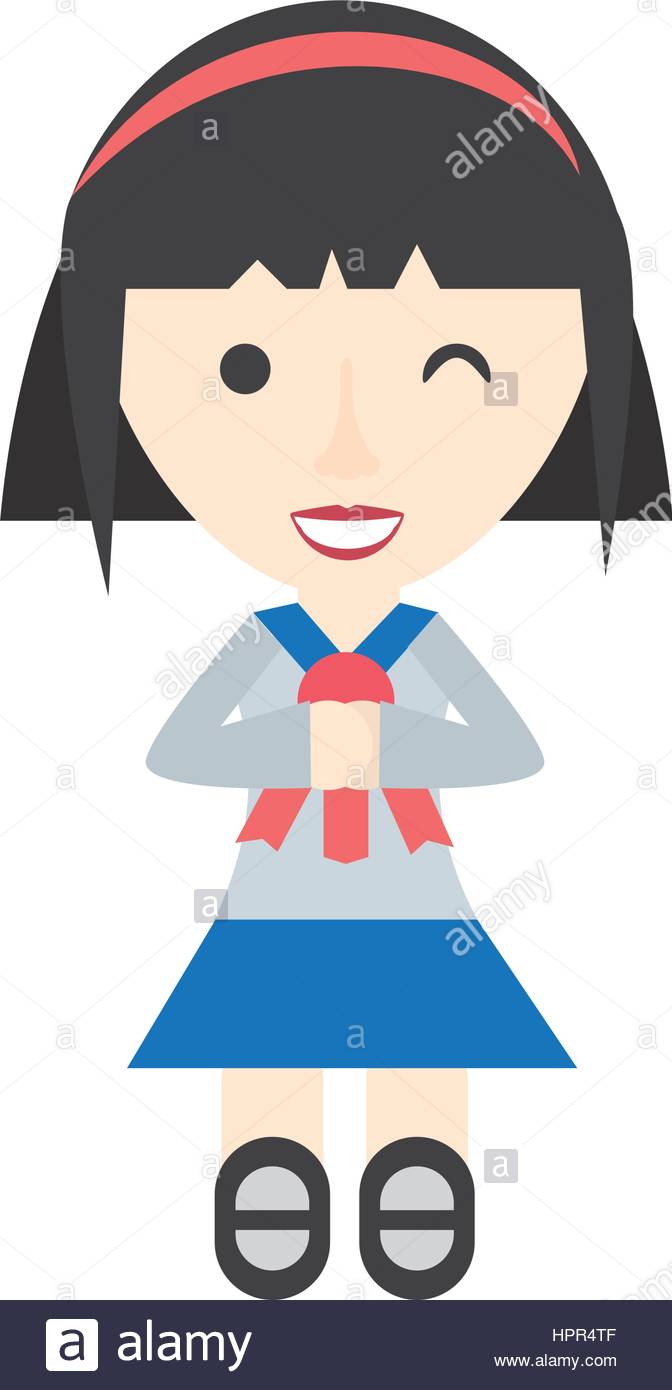 672x1390 Japanese Girl Student Uniform Stock Vector Art Amp Illustration