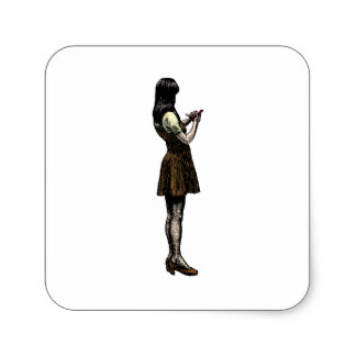 324x324 Japanese Girl Drawing Stickers Zazzle