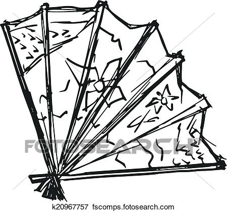 450x420 Clip Art Of Japanese Fan K20967757