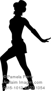 169x300 Clip Art Image Of A Jazz Dancer Performing In Silhouette