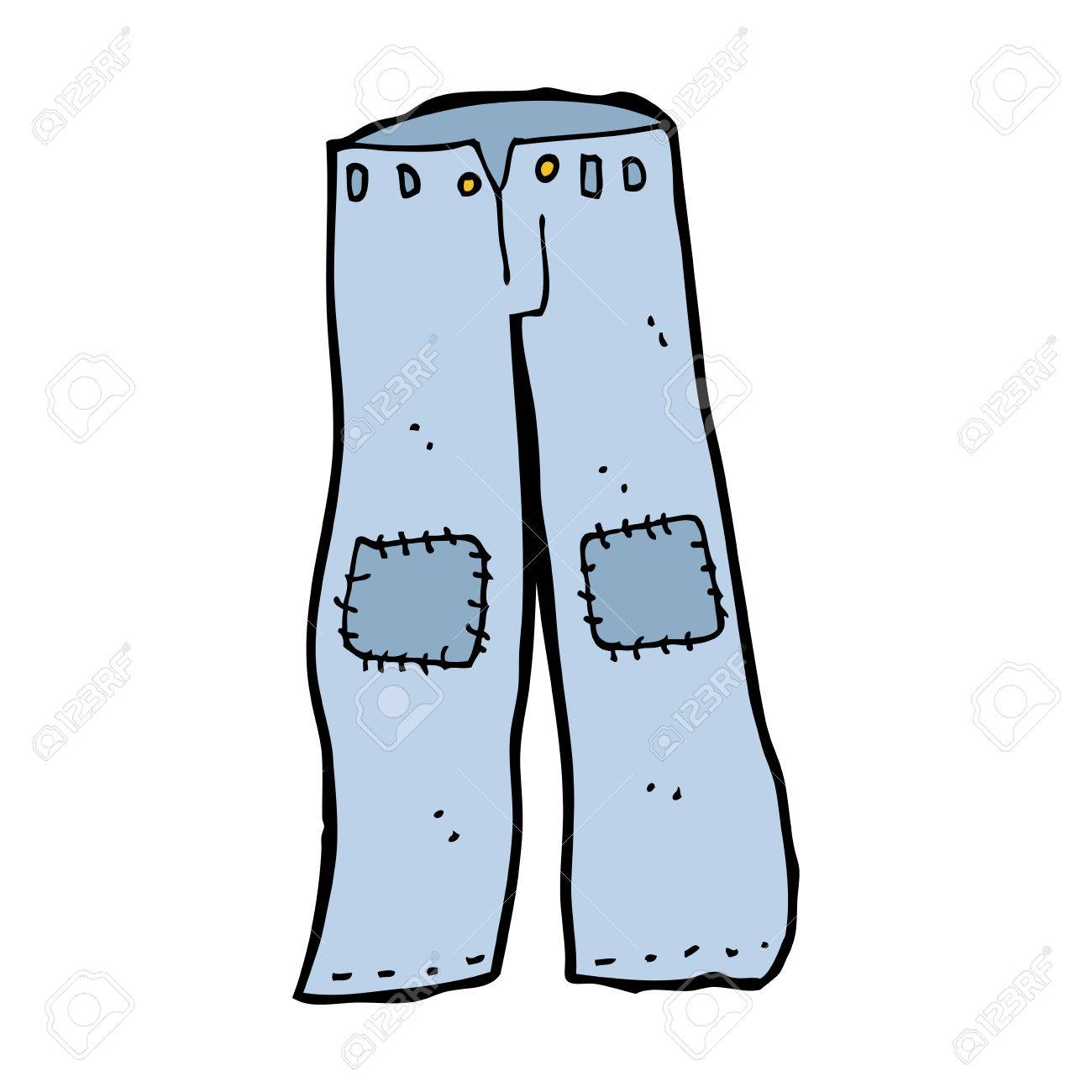 1300x1300 Cartoon Patched Old Jeans Royalty Free Cliparts, Vectors,