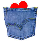 170x170 Stock Photo Of Red Heart In A Back Pocket Of A Jeans K22324183