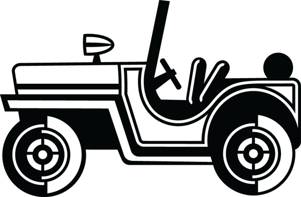 600x393 Black Amp White Clipart Jeep