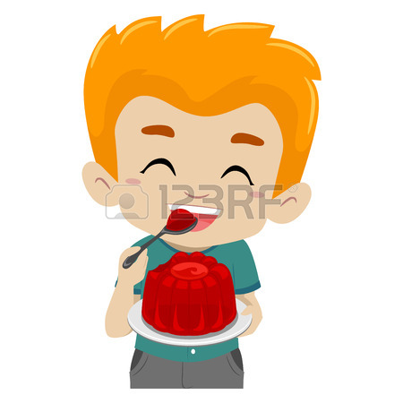 450x450 Vector Illustration Of A Kid Eating Jelly Royalty Free Cliparts