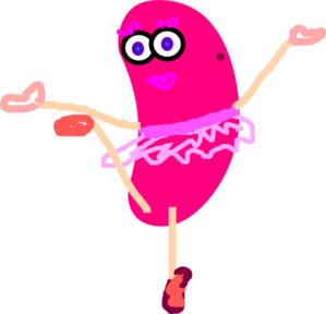 299x288 Pink Dancing Jelly Bean Clip Art