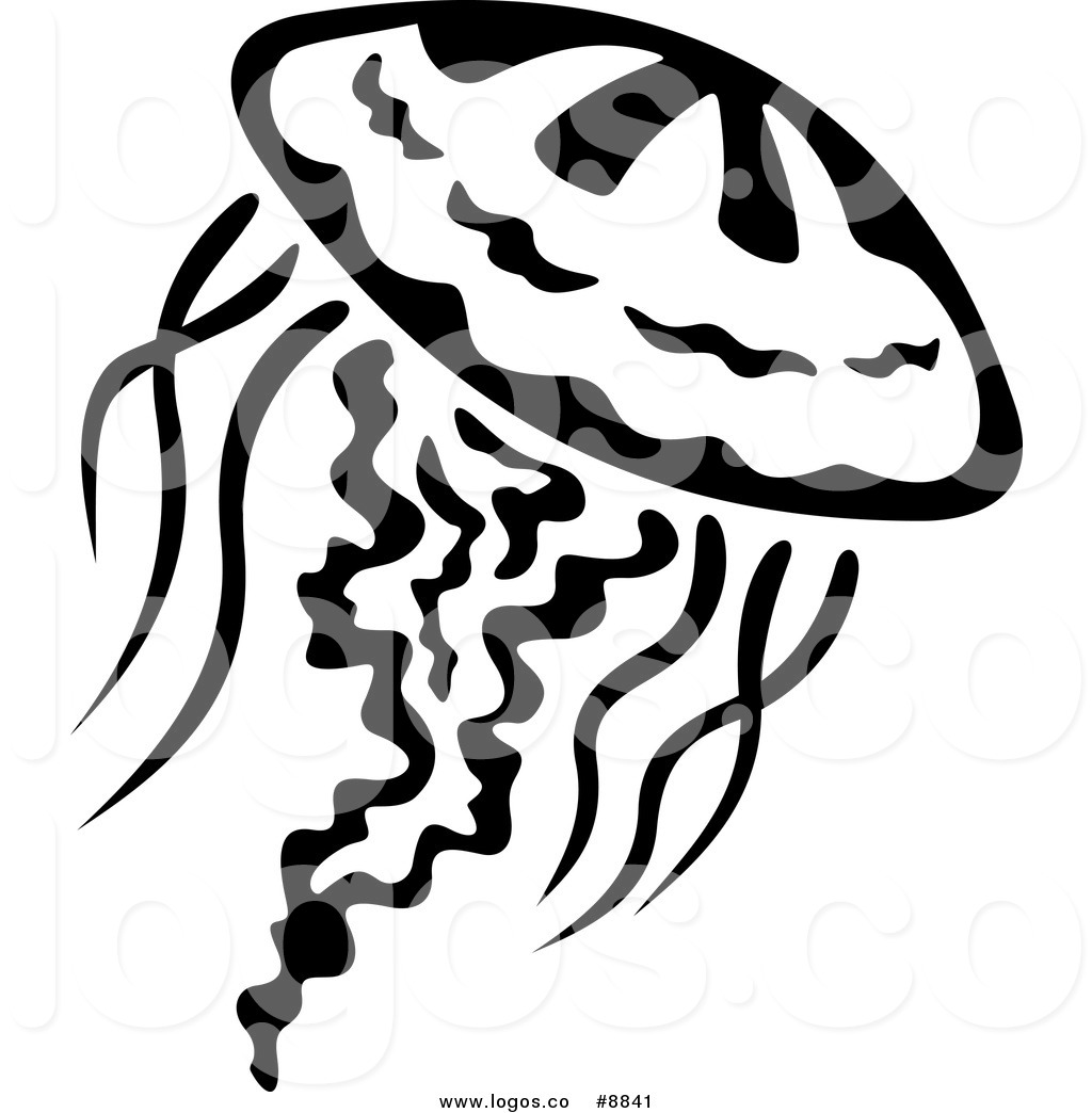 1024x1044 Royalty Free Clip Art Vector Logo Of A Black And White Jellyfish