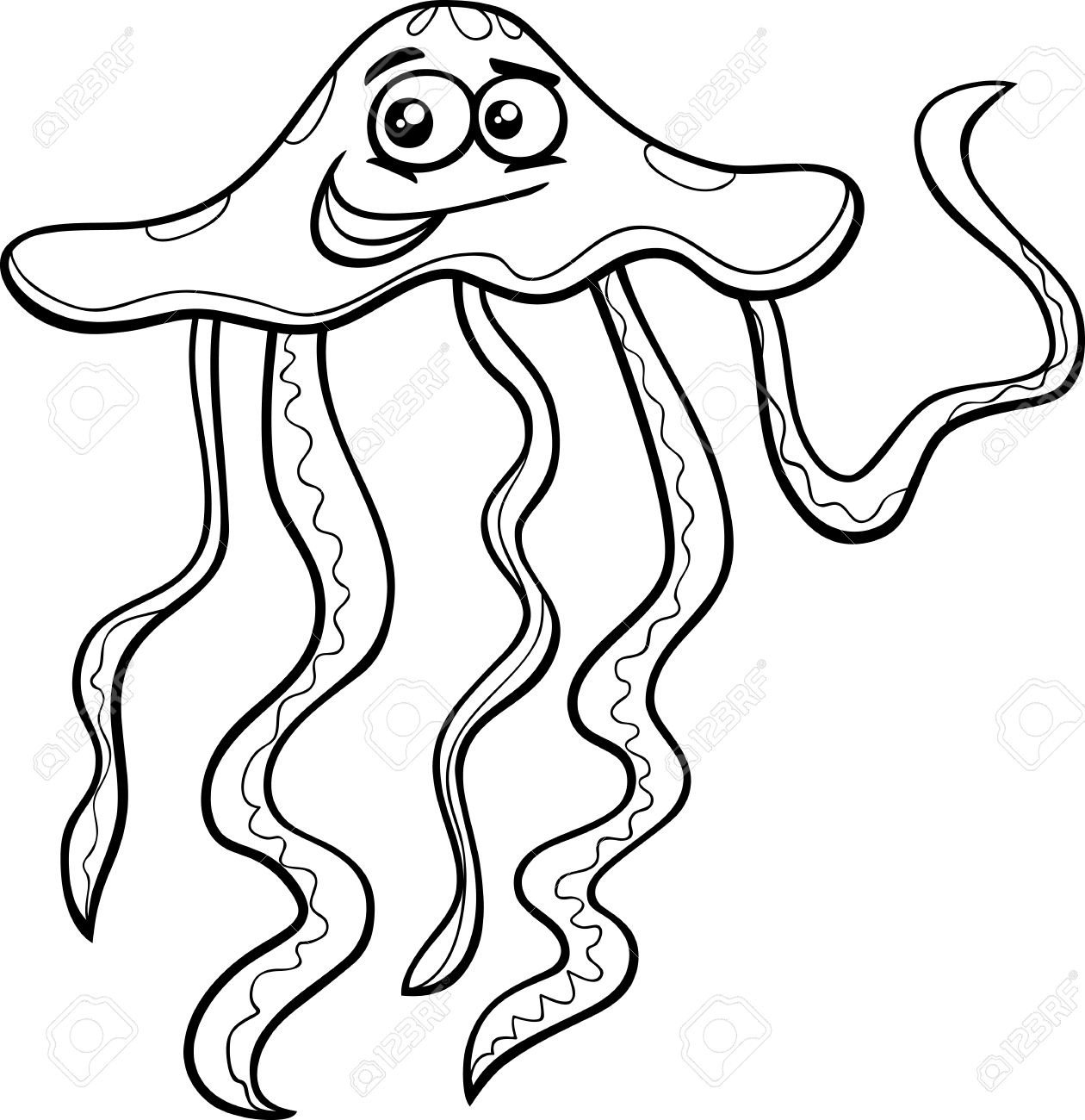 1260x1300 Jellyfish Clipart Black And White