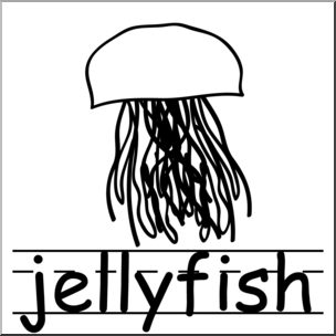 304x304 Clip Art Basic Words Jellyfish Bampw Labeled I Abcteach