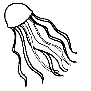 300x300 Black And White Jellyfish Clipart