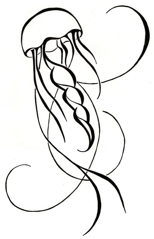516x800 Jellyfish Drawing Original Tattoo,