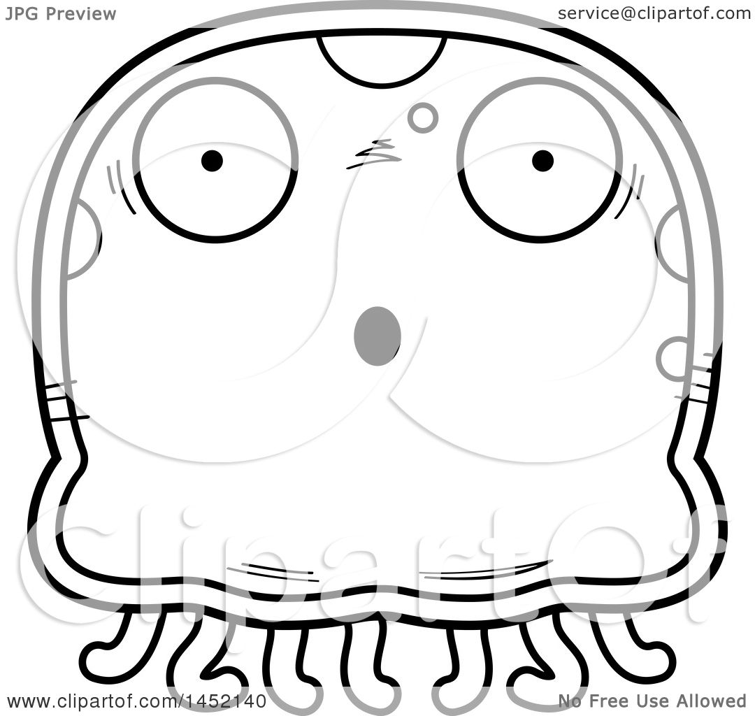 1080x1024 Clipart Graphic Of A Cartoon Black And White Lineart Surprised