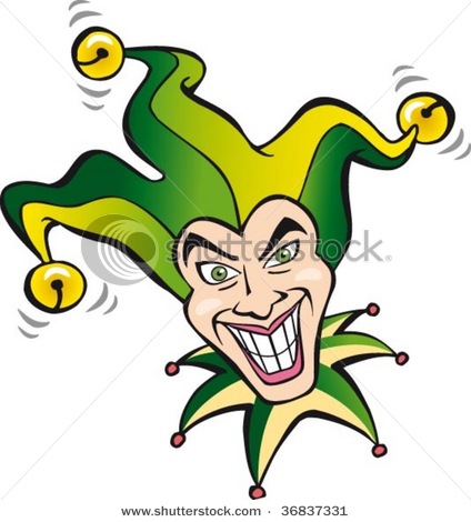 424x470 Of The Smiling Face Of A Jester Or Joker In A Vector Clip Art