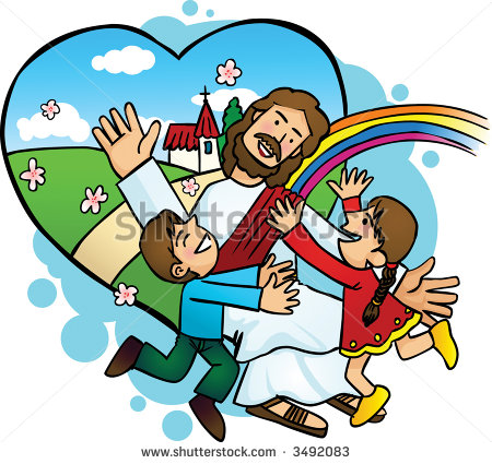 450x425 Jesus With The Children Clipart