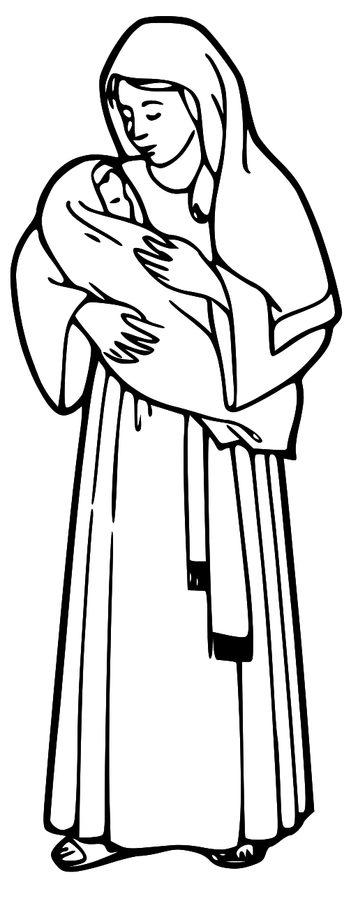 513x1300 Child With Jesus Clipart Black And White