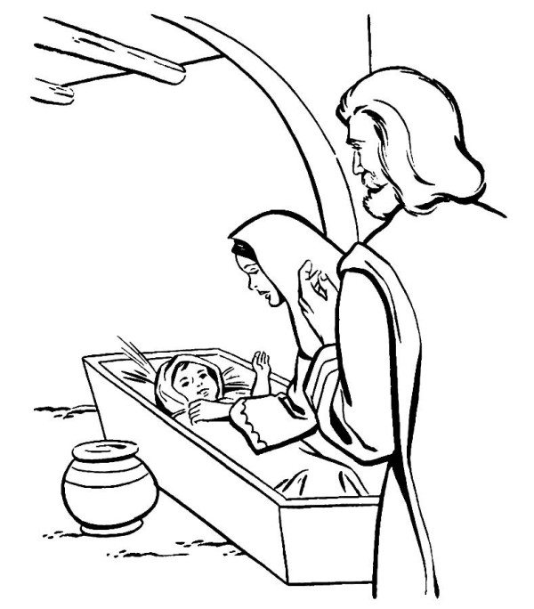 600x684 Christmas Birth Of Jesus Coloring Pages