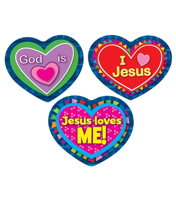 600x685 Jesus Loves Me! Shape Stickers Carson Dellosa, 168080