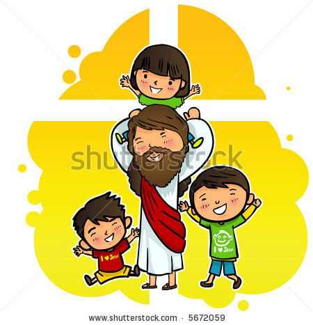 450x467 Kids With Jesus Clipart