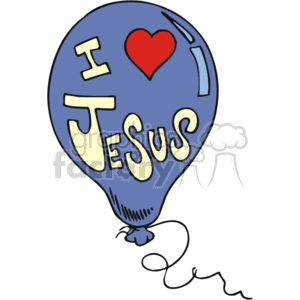 300x300 Royalty Free Blue I Love Jesus Balloon 164676 Vector Clip Art