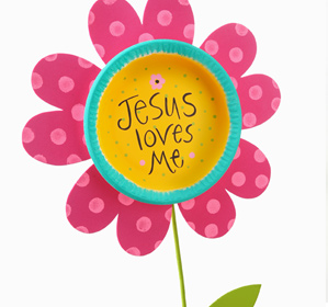 299x280 Jesus Loves Me Flower Stake Luke 12, Layering And Flower