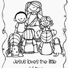 268x268 Jesus Taught His Friends How To Pray And Jesus Love Me Coloring